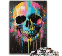 Puzzles de crânes aquarelles pour Adultes, 1 000 Puzzles, Difficiles à compléter, mais Amusants et Humoristiques, décoration d'intérieur et Cadeaux Uniques (38x26cm)
