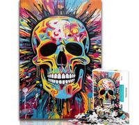 Puzzles de crânes artistiques pour Adultes et Adolescents, Jeu Stimulant et Jeu Familial idéal comme Cadeau pour Toute la Famille 38x26cm