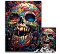 Puzzles de crânes colorés fantastiques 1000 pièces pour Adultes Puzzles pour Adultes Parfait pour Les Adolescents Lien Familial Casse-tête et Cadeau de décoration dintérieur DIY 1000 pièces (38x26cm)