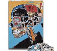 Puzzles de crânes de Style Basquiat pour Adultes 1000 pièces, Jouets de Jeu stimulants Chaque pièce est Unique - Jeu Amusant en Famille Stimulant 26x38cm