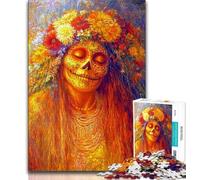 Puzzles de crânes de Style Mexicain pour Adolescents, 1 000 pièces, Jeu Familial Anti-Stress, défi Difficile, Collection d'artistes, Beaux-Arts (38x26cm)
