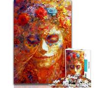 Puzzles de crânes de Style Mexicain pour Adolescents, 1 000 pièces, Jeu Familial Anti-Stress, défi Difficile, Collection d'artistes, Beaux-Arts (38x26cm)