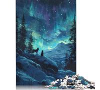 Puzzles de Deux Loups hurlants pour Adultes, 1 000 pièces, Jeu éducatif pour Adolescents, défi, Cadeaux de Noël, 1 000 pièces (75 x 50 cm)