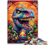 Puzzles de Dinosaures Anciens pour Adolescents, 1 000 pièces, Difficiles à compléter, mais Amusants et Humoristiques, avec Une Affiche et Une fiche de Questions-réponses Assorties (38x26cm)