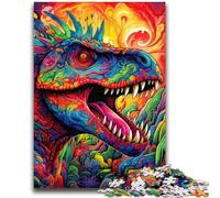 Puzzles de Dinosaures Anciens pour Adolescents, 1 000 pièces, Difficiles à compléter, mais Amusants et Humoristiques, avec Une Affiche et Une fiche de Questions-réponses Assorties (38x26cm)
