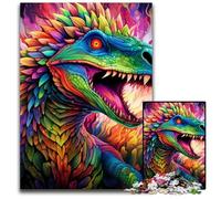 Puzzles de Dinosaures colorés pour Adultes Puzzles de 1000 pièces pour Adultes Cadeau Parfait pour la Famille et Les Amis, Convient aux 14 Ans et Plus 50x75cm / 19,68x29,52 Pouces