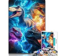 Puzzles de Dinosaures éclair 1000 pièces pour Adultes, Jeu Stimulant et Jeu Familial idéal comme Cadeau pour Toute la Famille 38x26cm