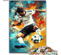Puzzles de footballeurs pour Adultes (1000 pièces), Jeu Stimulant et Familial avec Affiche et fiche de Questions-réponses Assorties (26x38cm)
