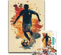 Puzzles de footballeurs pour Adultes et Adolescents, pour Tuer Le Temps en Vacances avec des pièces de Formes aléatoires entièrement emboîtables (38x26cm)