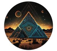 Puzzles de géométrie de l'espace sacré néon pour Adultes 1000 Puzzles Puzzles circulaires Puzzles en Carton 67,5x67,5 cm