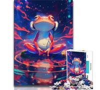 Puzzles de Grenouille écoutant de la Musique pour Adultes et Adolescents, Jeux éducatifs, décoration de la Maison, Convient pour la décoration de Bureau 50x75cm