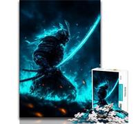 Puzzles de Guerre samouraï néon pour Adolescents, 1 000 Puzzles, Difficiles à compléter, mais Amusants et Humoristiques, Cadeaux d'anniversaire, décoration Murale (50x75cm)