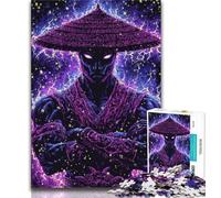 Puzzles de Guerriers Ninja Japonais pour Adolescents, Puzzle de 1 000 pièces, Anti-Stress, pour Passer Le Temps à la Maison, avec Affiche et fiche de Questions-réponses Assorties, 38x26cm