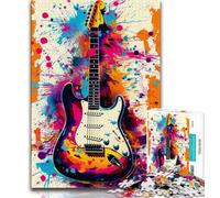 Puzzles de Guitare Aquarelle pour Adultes et Adolescents, Jeu éducatif Amusant et Humoristique pour Anniversaire (75x50cm)