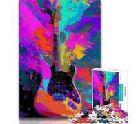 Puzzles de Guitare Fantastique pour Adolescents 1000 pièces, Jeu éducatif, Jouet de défi, décoration Murale, Cadeaux d'anniversaire et de Noël Uniques 50x75cm