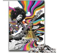 Puzzles de guitaristes psychédéliques pour Adultes et Adolescents, Jeu Stimulant et Familial avec Affiche et fiche de Questions-réponses 70x100cm