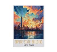 Puzzles De Jeu en Bois ，Empire State Building, New York，Puzzle De Puzzle Classique 1000 Pièces, Jouets De Puzzle Drôles Et Décontractés d'image HD, Puzzle D'assemblage De Bricolage（75x50cm）-M32