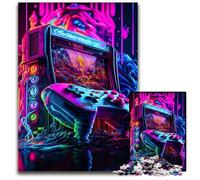 Puzzles de Jeux vidéo néon pour Adultes, 1 000 pièces, stimulants, pour Une soirée de Jeux en Famille, décoration à Faire soi-même, 50x75cm/19,68x29,52 Pouces