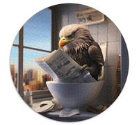 Puzzles de journaux Eagle Reading pour Adultes, 1000 pièces, Puzzle Rond de 1000 pièces, Jeu de réflexion interactif en Famille, adapté aux 14 Ans et Plus, 67,5 x 67,5 cm