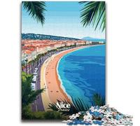 Puzzles de la Ville de Nice, France, pour Adultes et Adolescents, Jeu éducatif Difficile à réaliser, Amusant et Humoristique pour Un Anniversaire (38x26cm)