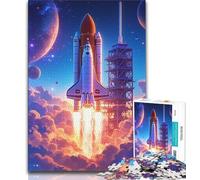 Puzzles de Lancement de fusée 1000 pièces pour Adultes, Cadeaux, Anti-Stress, Vacances à la Maison, avec Affiche et fiche de Questions Assorties (50x75cm)