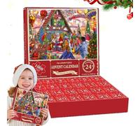 Puzzles de l'Avent | Impression de Noël Jouet interactif de 24 jours, compte à rebours de 1008 pièces, pour la fête des , comme remplissage pour la chaussette de Noël, les réunions de famille