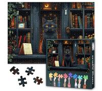 Puzzles de librairie pour adultes de 1000 pièces, puzzle de détective de chat, puzzle pour adultes, jeux éducatifs amusants ou jouets pour amis âgés 50,8 x 68,6 cm