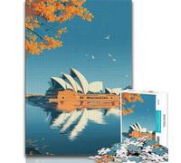Puzzles de l'Opéra de Sydney pour Adolescents, 1 000 pièces, Jeu Familial Anti-Stress, défi Difficile, Cadeaux du Père Noël Secret (38x26cm)