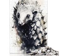 Puzzles de mammifères encrés Pangolin pour Adultes, 1 000 pièces, pour Adolescents de 12 Ans et Plus, Cadeaux de Noël, 1 000 pièces (75 x 50 cm)