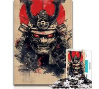 Puzzles de Masques de Shogun Japonais pour Adolescents, Puzzle de 1 000 pièces, Anti-Stress, pour Passer Le Temps à la Maison, avec Affiche et fiche de Questions-réponses Assorties, 50x75cm