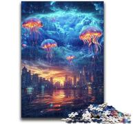 Puzzles de méduses cosmiques pour Adultes et Adolescents, Aidez Le Cerveau à exercer des Jouets addictifs pour cultiver la Patience Une œuvre d'art (38x26cm)