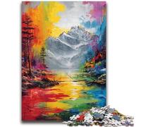 Puzzles de Montagnes aquarelles pour Adultes 1000 pièces, Jeux Amusants, décoration Murale, Cadeaux d'anniversaire et de Noël Uniques 50x75cm