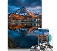 Puzzles de Montagnes et de Lacs Magnifiques pour Adultes, 1000 pièces, Jeu Familial Anti-Stress, défi Difficile, Cadeaux du Père Noël Secret 50x75cm