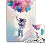 Puzzles de montgolfières astronautes pour Adultes et Adolescents, 1000 pièces, Difficiles à compléter, mais Amusants et Humoristiques, avec Affiche et fiche de Questions-réponses Assorties (38x26cm)