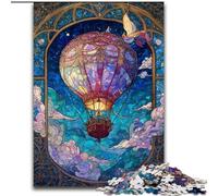 Puzzles de montgolfières en vitrail pour adultes et adolescents, 1000 pièces, pour les 14 ans et plus, jeux amusants, activités amusantes à la maison, cadeaux d'anniversaire, cadeaux de voyage 50x75cm