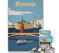Puzzles de Moscou pour Adolescents, 1000 pièces, Jouet éducatif intellectuel et décompressant, Cadeaux du Père Noël Secret, 50x75cm