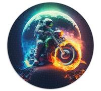 Puzzles de Moto Astronaute 1000 pièces pour Adultes Puzzles Ronds 1000 pièces pour Adultes pour Jeu interactif Familial 67,5 x 67,5 cm