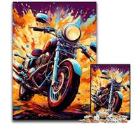 Puzzles de Moto colorés de 1000 pièces pour Adultes Puzzles pour Adultes Idéal pour Les Amoureux, Cadeau Parfait pour Noël, Le Nouvel an, la Saint-Valentin 26x38cm / 10,23x14,96 Pouces