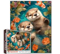 Puzzles de natation mignons de loutres pour adultes - 1000 pièces - Animaux koï - Poissons koï - Puzzle à faire soi-même - Pour décoration de la maison - Puzzle pour soulager le stress - Cadeau unique