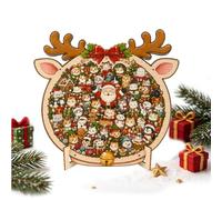 Puzzles de Noël en Bois éducatifs interactifs Amusants | Puzzle à assembler, décorations de Noël pour Garçons Filles Ados Adultes Anniversaire Nouvel An