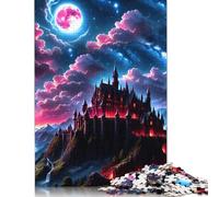 Puzzles de Nuit de château Fantastique 1000 pièces pour Adultes, Puzzles en Bois, Jeu éducatif pour Enfants, comme Cadeau de Noël 1000 pièces (75 x 50 cm)