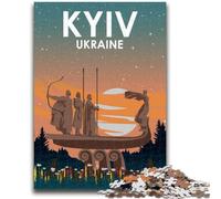 Puzzles de Nuit de Kiev, Ukraine, pour Adultes et Adolescents, Anti-Stress, Vacances à la Maison, Passe-Temps, Amour Entre Couples, 1000 pièces (50x75cm)