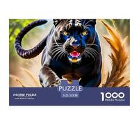 Puzzles de panthères Noires en Bois. 1000 pièce Jeu de défi Impossible Jeu éducatif Décoration d'intérieur pour Adultes et Enfants âgés de 14 Ans et Plus 52x38cm/1000 pièces