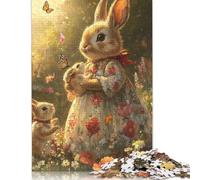 Puzzles de Pâques Mignon Lapin 520 pièces Puzzle Adultes Jeu Puzzle Jouets Adolescents Cadeaux décoration Murale 520pcs (52x38cm)