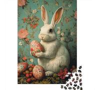 Puzzles de Pâques Mignons Lapins 1000 pièces Puzzles en Papier pour Adultes et Adolescents Jeu Familial Cadeaux du réveillon de Noël 1000 pièces (75 x 50 cm)
