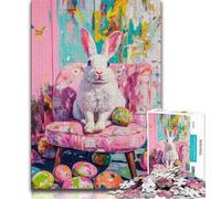Puzzles de Pâques pour Adultes et Adolescents, 1 000 pièces, Jouets éducatifs et éducatifs, Jeux familiaux avec Affiche et fiche de Questions-réponses Assorties, 50x75cm