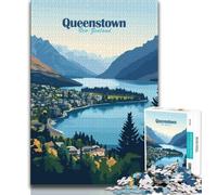 Puzzles de Paysage de Queenstown, Nouvelle-Zélande pour Adolescents, aident Le Cerveau à exercer des Jouets addictifs pour cultiver la Patience Une œuvre d'art 50x75cm