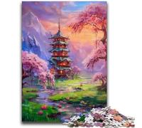 Puzzles de Paysage de Style Japonais pour Adolescents, 1 000 pièces, pour Tuer Le Temps en Vacances avec des pièces de Formes aléatoires entièrement emboîtables (38x26cm)