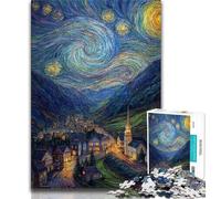 Puzzles de Paysage Urbain Nocturne pour Adolescents, 1 000 pièces, Jeu Familial Anti-Stress, défi Difficile, Cadeaux pour Amis et Famille, 38x26cm