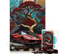 Puzzles de paysages Ferrari Rouges pour Adultes, 1000 pièces, renforce la mémoire, soulage l'anxiété, Bords Lisses, Surprise chaleureuse (38x26cm)